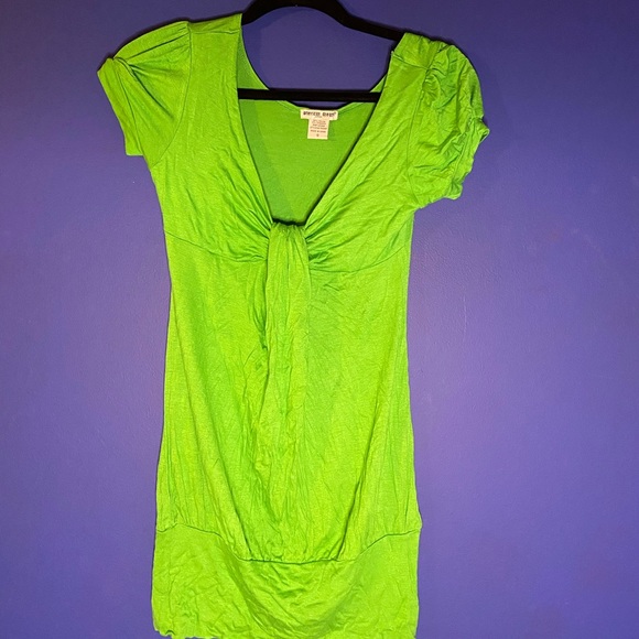 Off the Shoulder Green Mini Dress - Picture 1 of 3